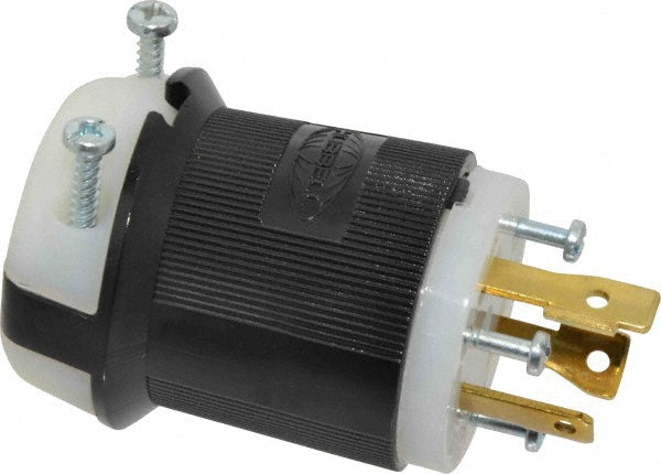 Hubbell Wiring Device-Kellems HBL2641 Locking Inlet Plug, Industrial, L8-30P, 480V, Black & White
