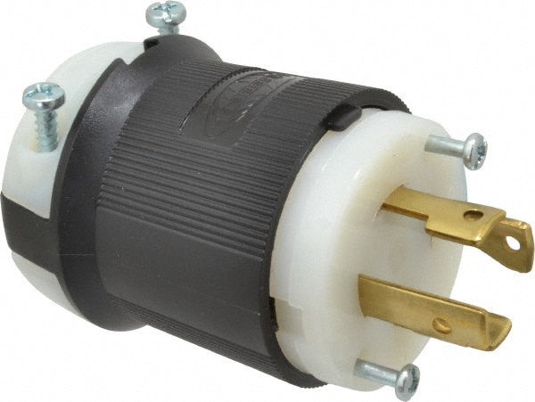 Hubbell Wiring Device-Kellems HBL2721 Locking Inlet Plug, Industrial, L15-30P, 250V, Black & White