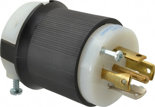 Hubbell Wiring Device-Kellems HBL2811 Locking Inlet Plug, Industrial, L21-30P, 120 & 208V, Black & White
