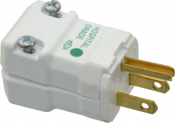 Hubbell Wiring Device-Kellems HBL8115V Straight Blade Plug Hospital, 5-15P, 125VAC, White