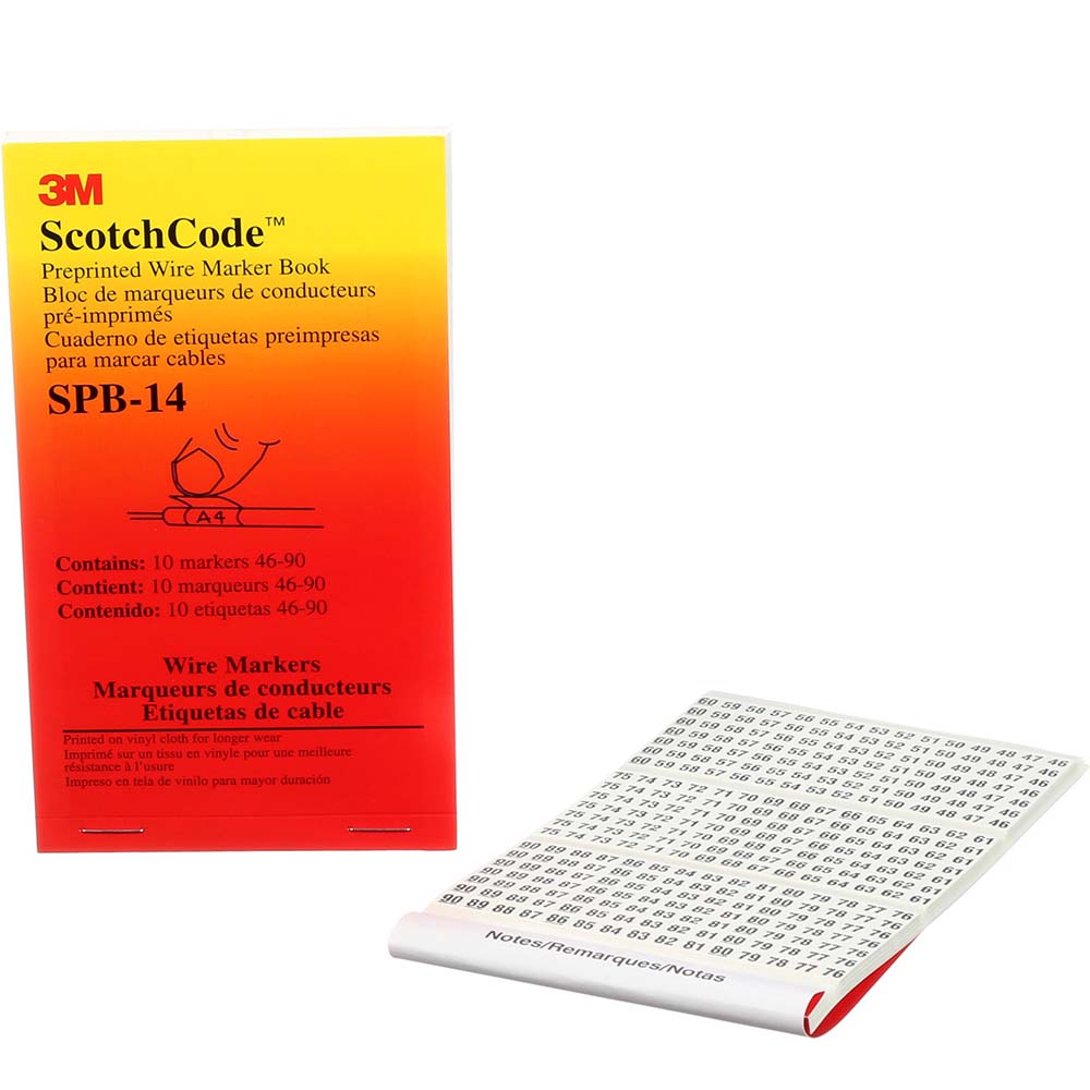 3M 7000132487 450 Label, 1.37 Inch Long x 0.22 Inch Wide x 1/4mm Thick, Numeric Vinyl Film Book