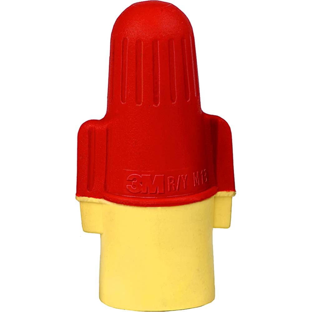 3M 7100127164 Wing Twist-On Wire Connector Red & Yellow, Flame-Retardant, 2 AWG