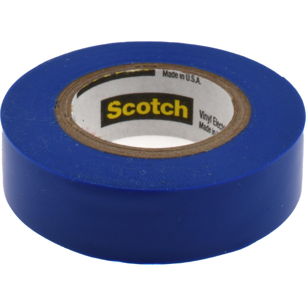 3M 7000132637 Electrical Tape 1/2" Wide, 20' Long, 7 mil Thick, Blue