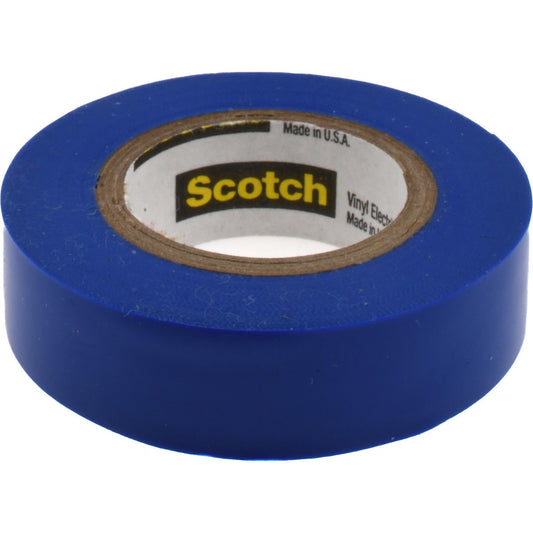 3M 7000132637 Electrical Tape 1/2" Wide, 20' Long, 7 mil Thick, Blue