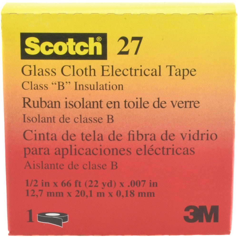 3M 7000005814 Electrical Tape 1/2" Wide, 66' Long, 7 mil Thick, White