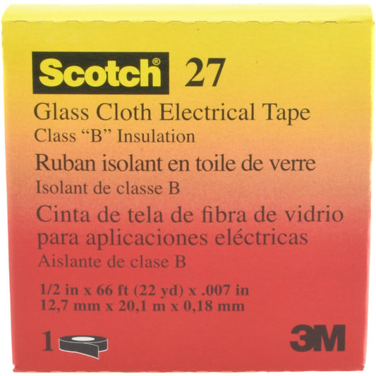 3M 7000005814 Electrical Tape 1/2" Wide, 66' Long, 7 mil Thick, White