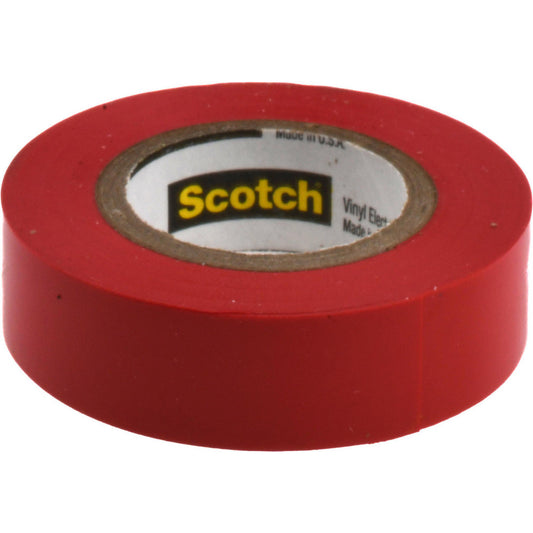3M 7000132636 Electrical Tape 1/2" Wide, 20' Long, 7 mil Thick, Red