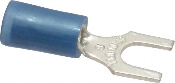 Thomas & Betts RB14-8F Standard Fork Terminal Blue, Nylon, Partially Insulated, #8 Stud, Crimp