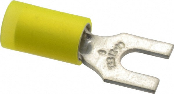 Thomas & Betts RC10-8F Standard Fork Terminal Yellow, Nylon, Partially Insulated, #8 Stud, Crimp