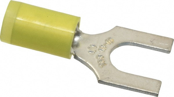 Thomas & Betts RC10-14F Standard Fork Terminal Yellow, Nylon, Partially Insulated, #1/4" Stud, Crimp