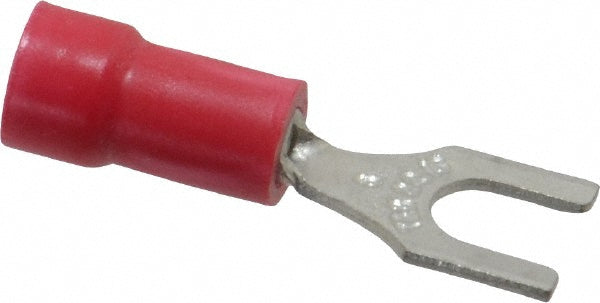 Thomas & Betts 18RA-8F Standard Fork Terminal Red, Vinyl, Partially Insulated, #8 Stud, Crimp