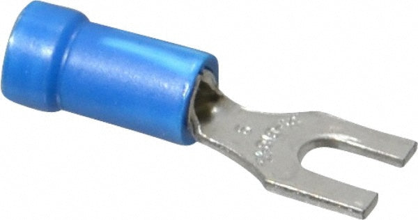 Thomas & Betts 14RB-6F Standard Fork Terminal Blue, Vinyl, Partially Insulated, #6 Stud, Crimp