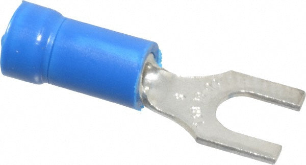 Thomas & Betts 14RB-8F Standard Fork Terminal Blue, Vinyl, Partially Insulated, #8 Stud, Crimp