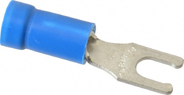 Thomas & Betts 14RB-6FL Locking Fork Terminal Blue, Vinyl, Partially Insulated, #6 Stud, Crimp