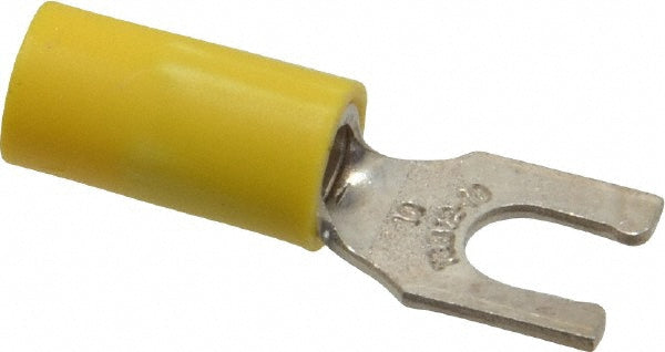 Thomas & Betts 10RC-10FL Locking Fork Terminal Yellow, Vinyl, Partially Insulated, #10 Stud, Crimp
