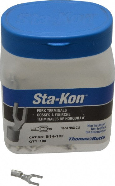 Thomas & Betts B14-10F Standard Fork Terminal Blue, Non-Insulated, #10 Stud, Crimp