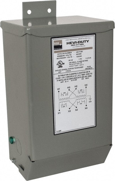 Sola/Hevi-Duty HS1F1BS 1 Phase, 240-480 Volt Input, 120/240 Volt Output, 60 Hz, 1 kVA, General Purpose Transformer