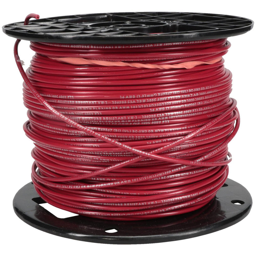 Southwire 411020504 Machine Tool Wire 16 AWG, Red, 500' Long, Polyvinylchloride, 0.12" OD