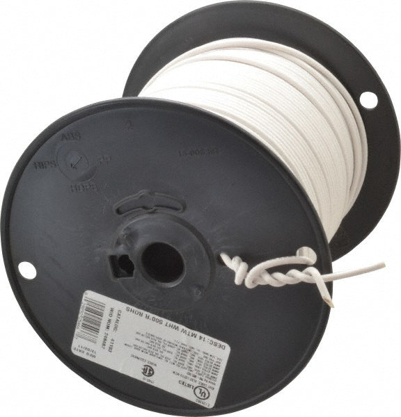 Southwire 411030501 Machine Tool Wire 14 AWG, White, 500' Long, Polyvinylchloride, 0.136" OD