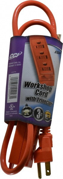 Southwire 040038803 3', 16/3 Gauge/Conductors, Orange Indoor Extension Cord