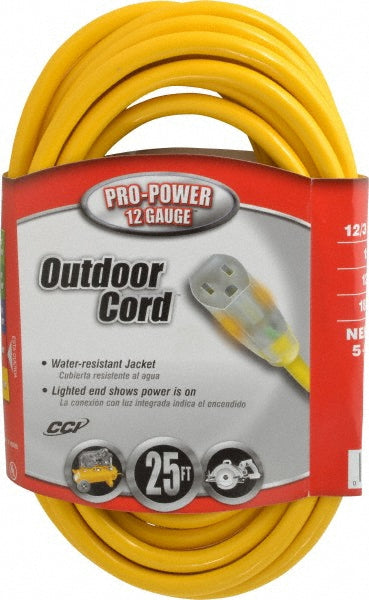 Southwire 2587SW8802 25', 12/3 Gauge/Conductors, Yellow Indoor & Outdoor Extension Cord