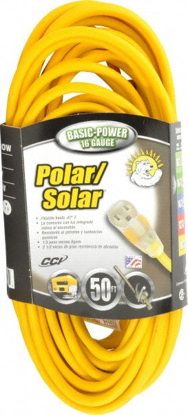 Southwire 1288SW0002 50', 16/3 Gauge/Conductors, Yellow Outdoor Extension Cord