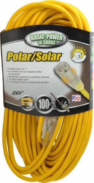Southwire 1289SW0002 100', 16/3 Gauge/Conductors, Yellow Outdoor Extension Cord