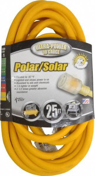 Southwire 1787SW0002 25', 10/3 Gauge/Conductors, Yellow Outdoor Extension Cord