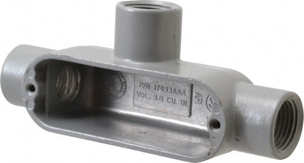 Hubbell Killark OT-1 Form 85, T Body, 1/2" Trade, IMC, Rigid Aluminum Conduit Body