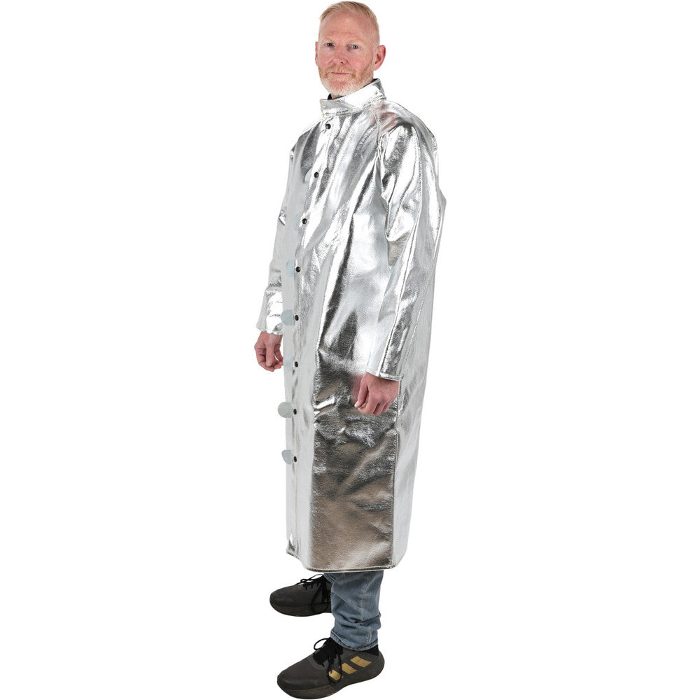PRO-SAFE AL07-BK-50L Coat Large, 44 to 46" Chest, Aluminized Kevlar, Snaps Closure