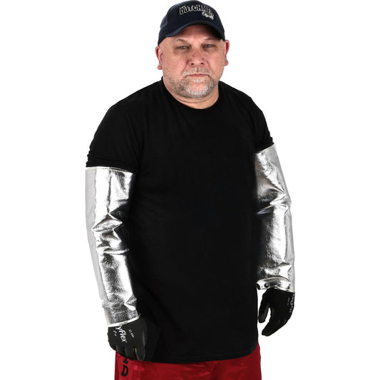PRO-SAFE AL10-BK-18L Aluminized Sleeve Size Universal, Aluminized Kevlar, Silver & Yellow