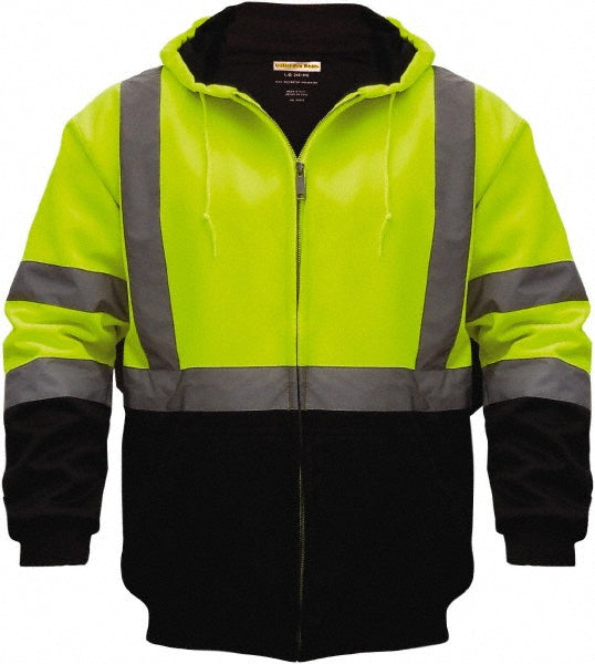 Utility Pro Wear UHV425-YB-L Cold Weather & High Visibility Sweatshirt Size Large, Polyester, Zipper & Zipper & Snaps Closure