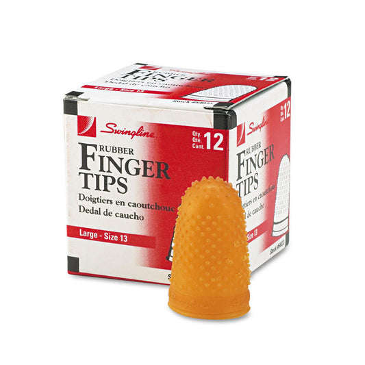 Swingline ACC54033 Finger Guards Guard Type Finger Guard  Finger Coverage Front/Side/Tip  Tip Type Closed End  Material Rubber  Size Large  Overall Length 0.75