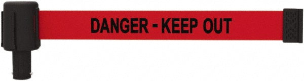 Banner Stakes PL4048 Wall-Mount Retractable Belt Barrier Red