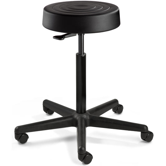 Bevco S3500 Adjustable Height Swivel Stool Polyurethane, 14" Seat Width, Black