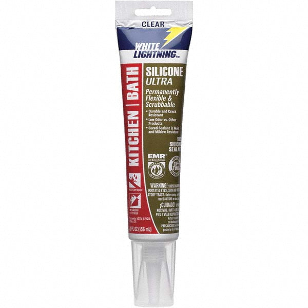 White Lightning W21101005 Sealant 5.3 oz Tube, Clear, Silicone