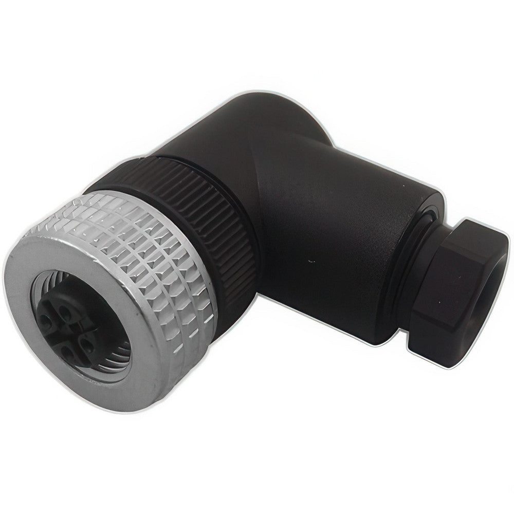 Telemecanique Sensors XZCC12FCM40B 3 Amp, M12 4 Pin Elbowed Female Field Attachable Connector Sensor and Receptacle