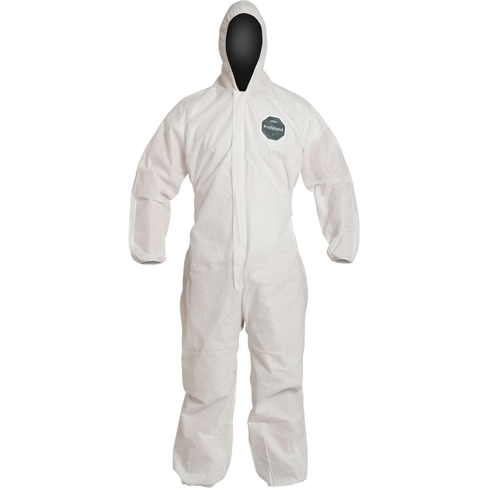 Dupont PB127SWH2X002500 Disposable Coveralls Liquid, Splash & Abrasion Protection, Size 2X-Large, 1.3000 oz, ProShield 10, Zipper Closure