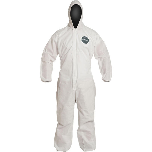 Dupont PB127SWH2X002500 Disposable Coveralls Liquid, Splash & Abrasion Protection, Size 2X-Large, 1.3000 oz, ProShield 10, Zipper Closure
