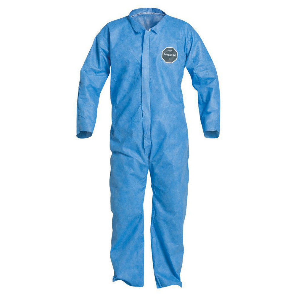 Dupont PB120SBUXL002500 Disposable Coveralls Liquid & Splash Protection, Size X-Large, 1.3000 oz, ProShield 10, Zipper Closure