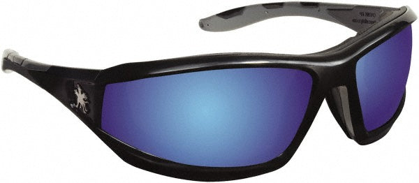 MCR Safety RP218B Safety Glasses Scratch-Resistant, Polycarbonate, Blue Mirror Lenses, Full-Framed