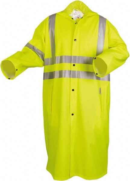 MCR Safety 518CX2 Rain Coat Size 2X-Large, Lime, Polyester & Polyurethane