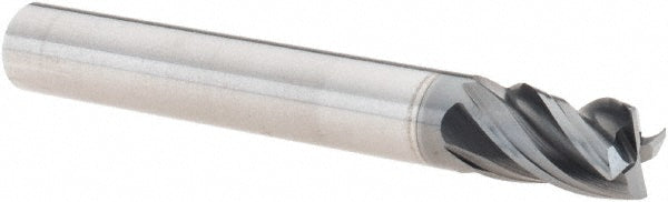 YG-1 UGMF70016 Corner Radius End Mill 1/4" Dia, 3/8" LOC, 0.0100" Radius, 4 Flute, Solid Carbide
