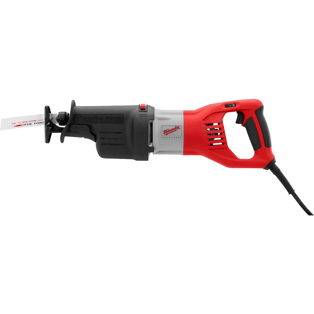 Milwaukee Tool 6538-21 Electric Reciprocating Saws Strokes per Minute 0 to 2800  Stroke Length 1.40in  Maximum Stroke Length (Inch) 1-2/5  Saw Length 24in  Amperage 15.0000A  Voltage 120.00V ac