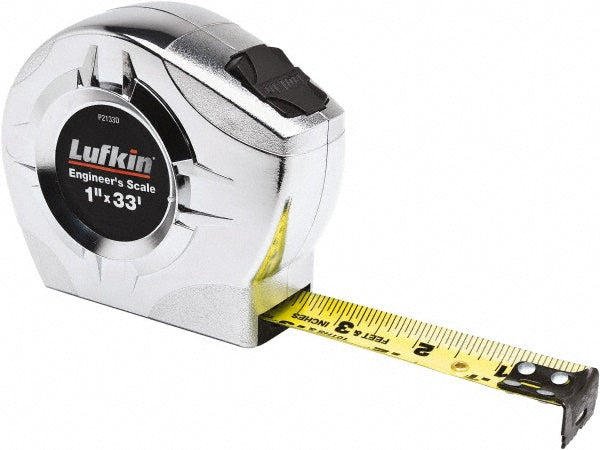 Lufkin P2133DN Tape Measure 33' Long, 1" Width, Yellow Blade