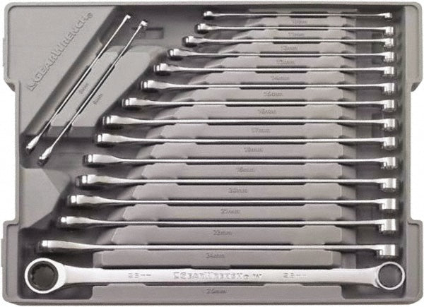 GEARWRENCH 85989 Combination Wrench Set 17 Pc, 10 mm 11 mm 12 mm 13 mm 14 mm 15 mm 16 mm 17 mm 18 mm 19 mm 20 mm 21 mm 22 mm 24 mm 25 mm 8 mm & 9 mm Wrench, Metric
