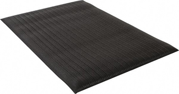 Wearwell 442.58X2X3BK Anti-Fatigue Runner 3' Long, 2' Wide, 5/8 Thick, Vinyl, Rounded Edges, Light-Duty