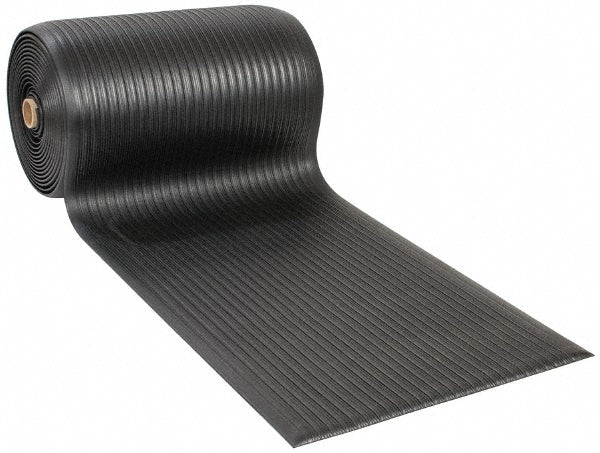 Wearwell 442.58X3X60BK Anti-Fatigue Runner 60' Long, 3' Wide, 5/8 Thick, Vinyl, Rounded Edges, Light-Duty