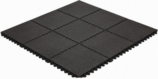 Wearwell 570.58X3X3GRBK Anti-Fatigue Modular Tiles Mat Dry Environment, 36" Long, 36" Wide, 5/8" Thick, Black