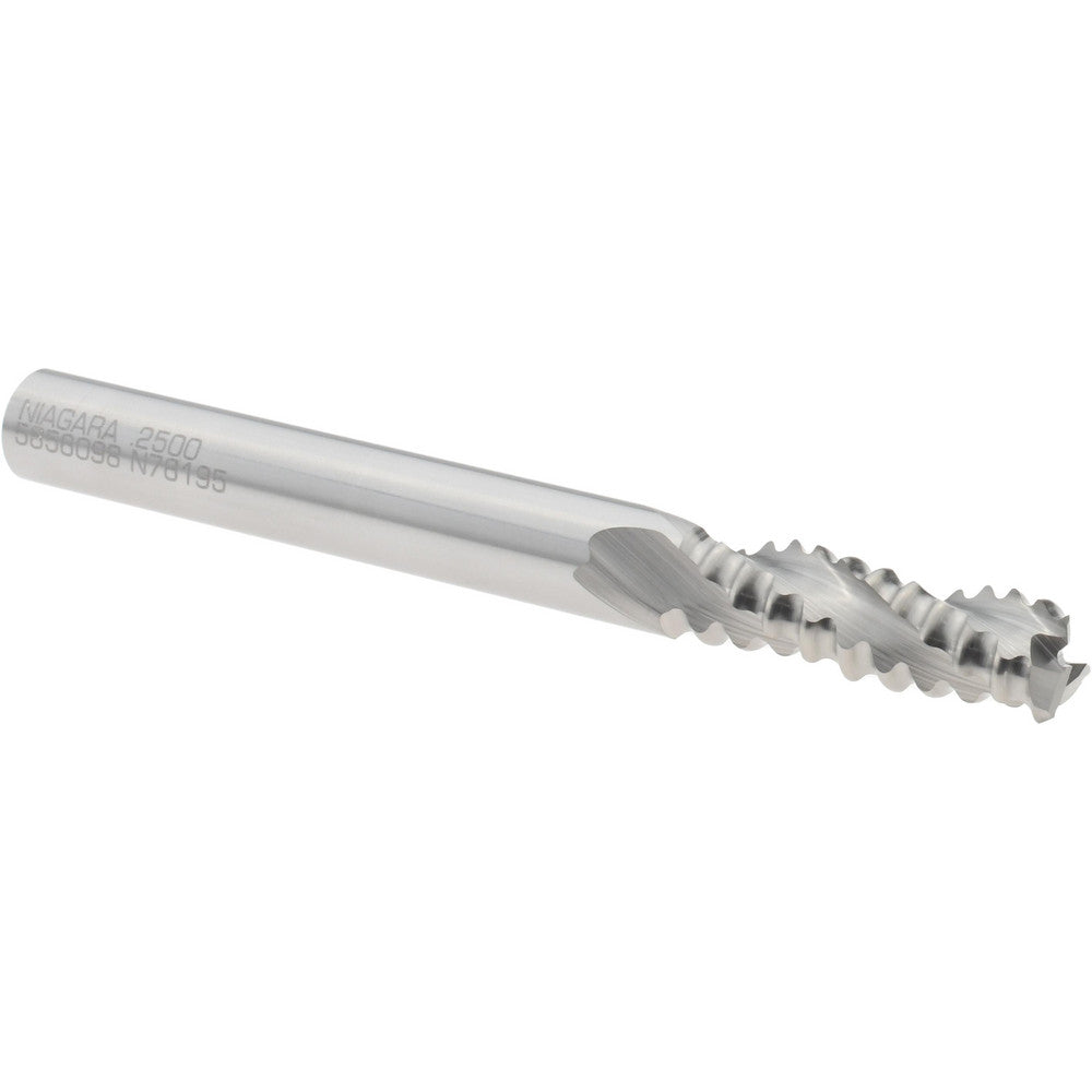Seco 17004679 Roughing End Mill 1/4" Dia, 3 Flute, Coarse Pitch, Single End, Solid Carbide